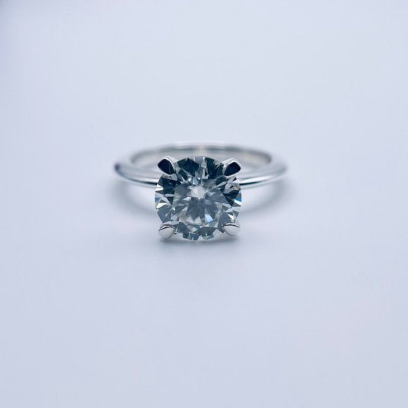 Dyota Jewelry - 2ct D Round Cut Moissanite 4 Prong Solitaire Ring 14K Gold Plated Size 6 7 7.5